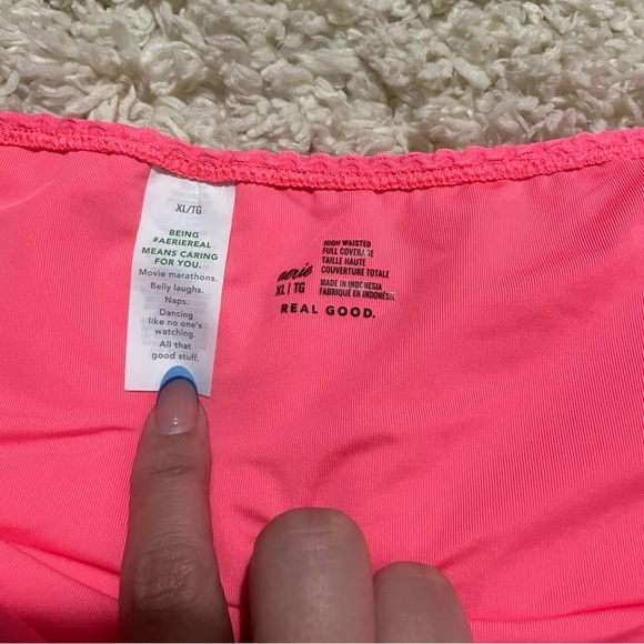 AERIE high waisted jacquard full coverage bikini bottom size XL - Picture 4 of 5